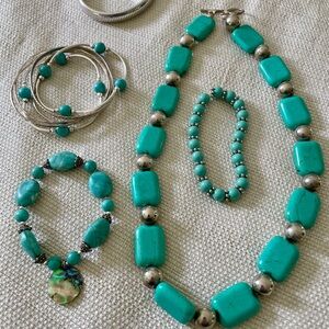 Turquoise and Silver Jewelry Set
